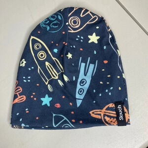 SLOUCH boys rockets and space slouchy beanie hat size medium